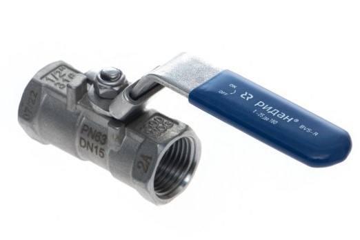 Ридан BVS-R 082X4606R — Шаровый кран резьбовой DN40 PN63, с рукояткой, корпус — коррозионностойкая сталь, шар — коррозионностойкая сталь AISI316; уплотнение по шару R-PTFE (15% C)
