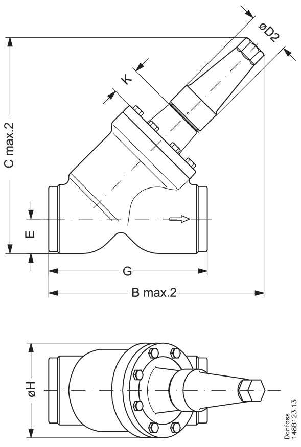 SVA-S 100 A STR CAP Запорный клапан