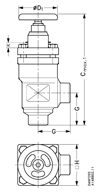 SVA-L 15 A ANG H-WHEEL Запорный клапан
